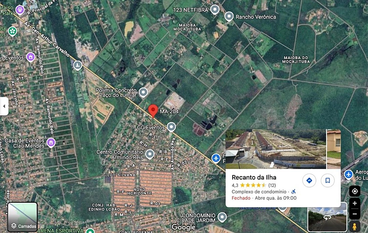 �rea de 9800 m2 de Esquina